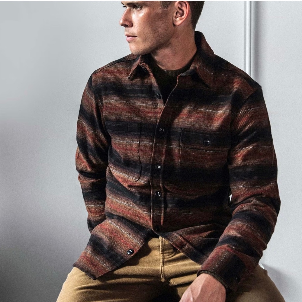 Taylor Stitch - The Moto Utility Shirt in Sunset Stripe